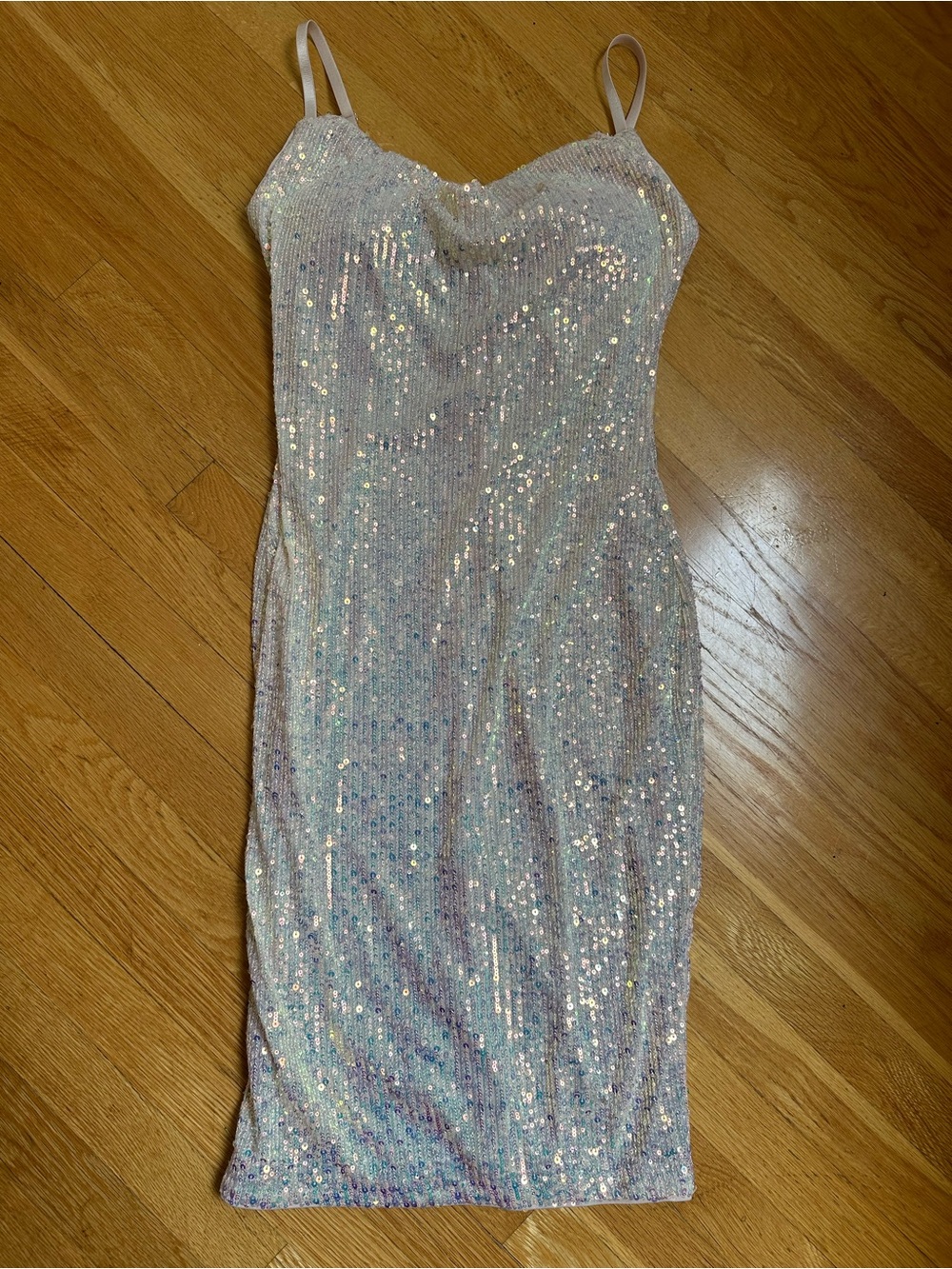 Guess Women’s Size 4 Pink Sequins Midi Dress